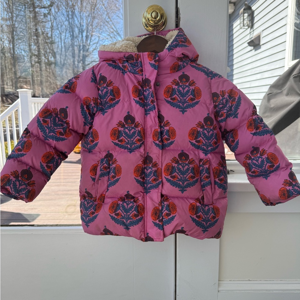 Pink Kids Jacket with Floral Pattern